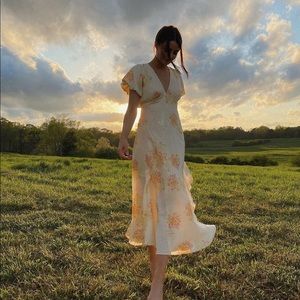 Free People Laura Floral Printed Midi Dress